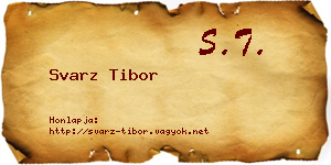 Svarz Tibor névjegykártya